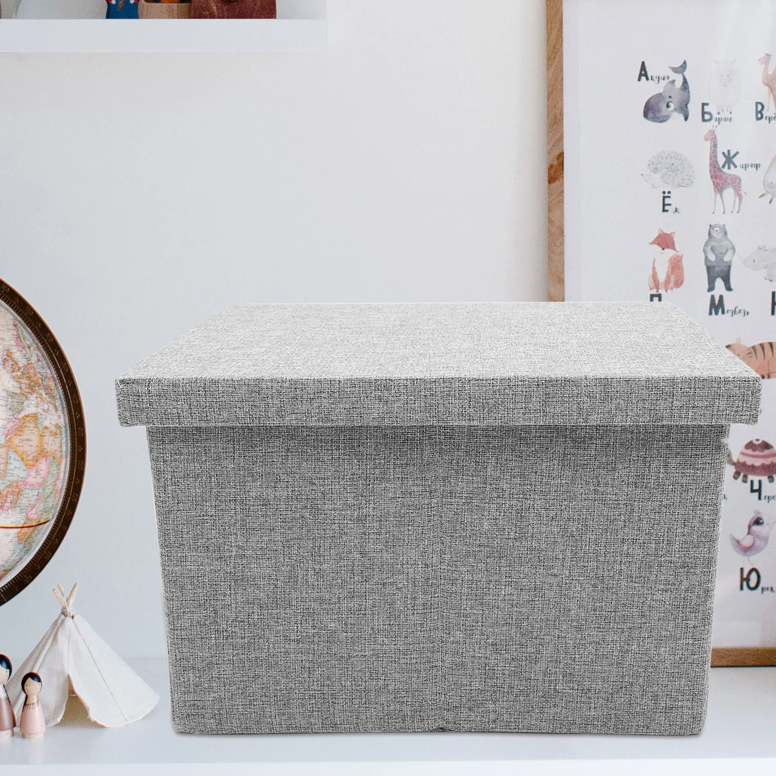 Sturdy Desktop File ganizer Storage Box Large Capacity Fabric Design Portable Office Supplies Filing Bin Tax Record for Home