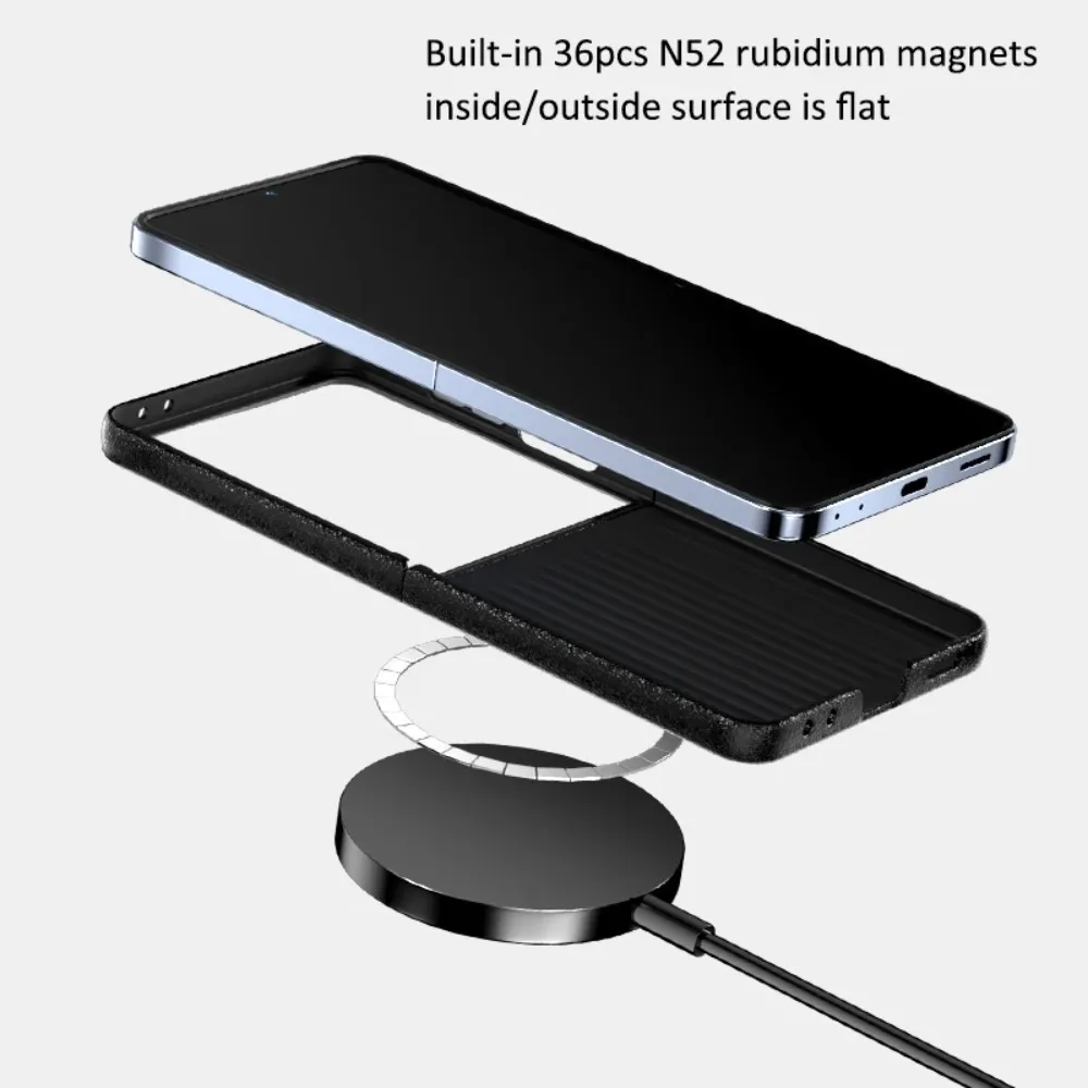 حافظة هاتف مغناطيسية رائعة وفريدة من نوعها عالية الجودة لهاتف سامسونج جالاكسي Z Flip 7 لهاتف Magsafe غطاء خلفي مميز مقاوم للصدمات