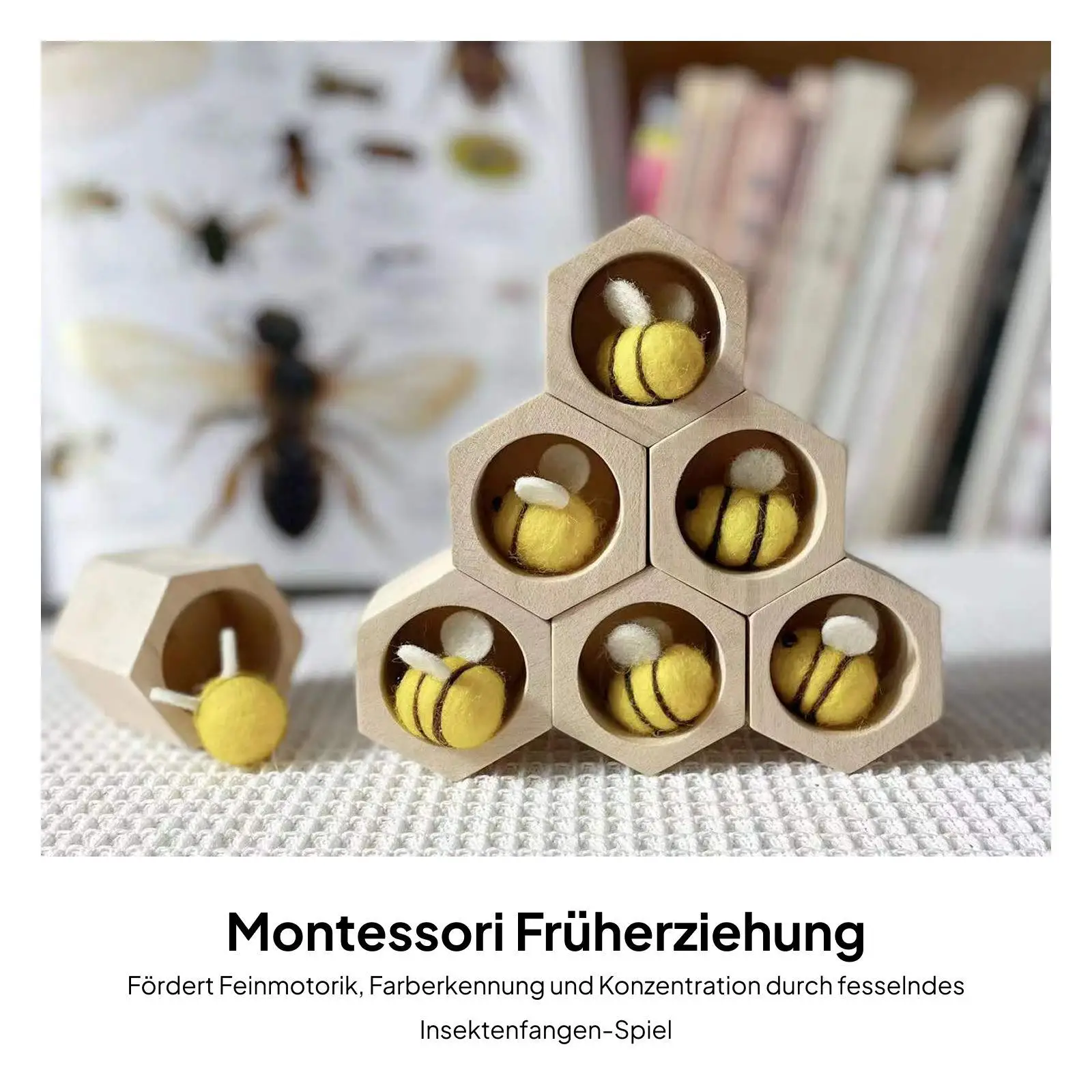 Holz-Bienenstock-Spiel, frühe Bildung, Kindheit, kognitiv, früh