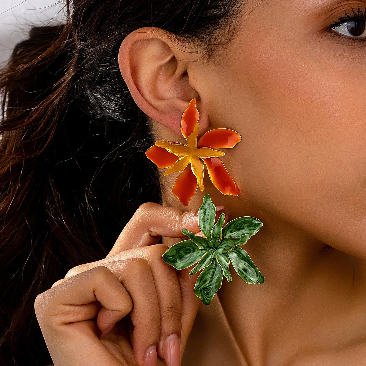 Enamel Drop Glaze Matching Flower Earrings for Women Simple Fashion Ear Jewelry Accessories Hot Sale Party Gift 2026 New Style