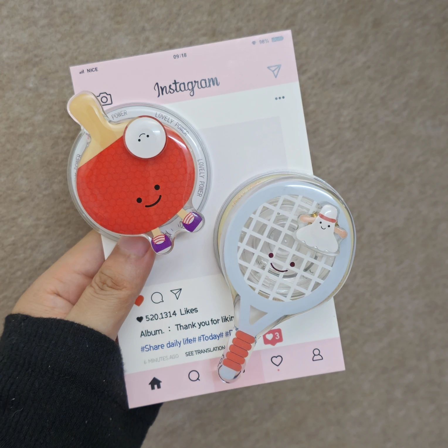 

Ракетка для настольного тенниса с героями мультфильмов для ручек мобильного телефона Magsafe, съемная магнитная подставка для смартфона для планшета iphone