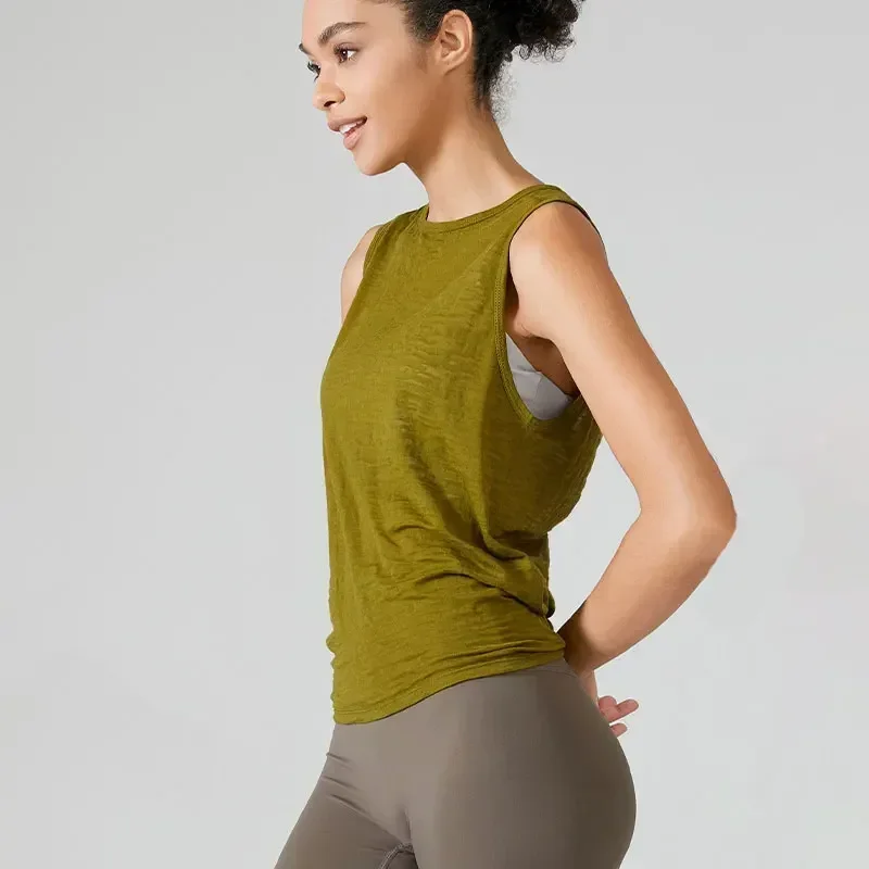 Camisetas sin mangas de entrenamiento con espalda cruzada para mujer, camisetas de entrenamiento para correr en gimnasio, chaleco de Yoga deportivo