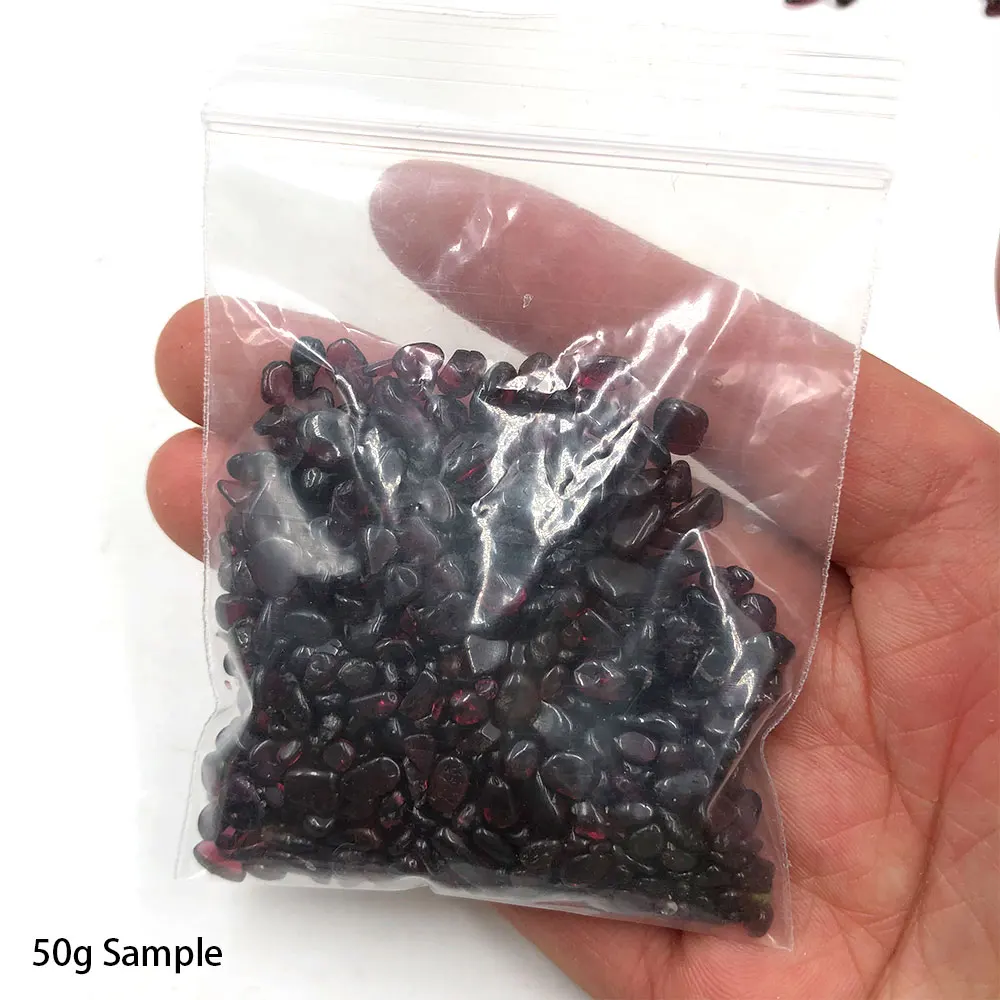 50g/Pack Lot Natural Red Garnet Quartz Crystal Degaussing Stone Chip Gravel Home Room Decoration DIY Aquarium Fish Tank Fengshui