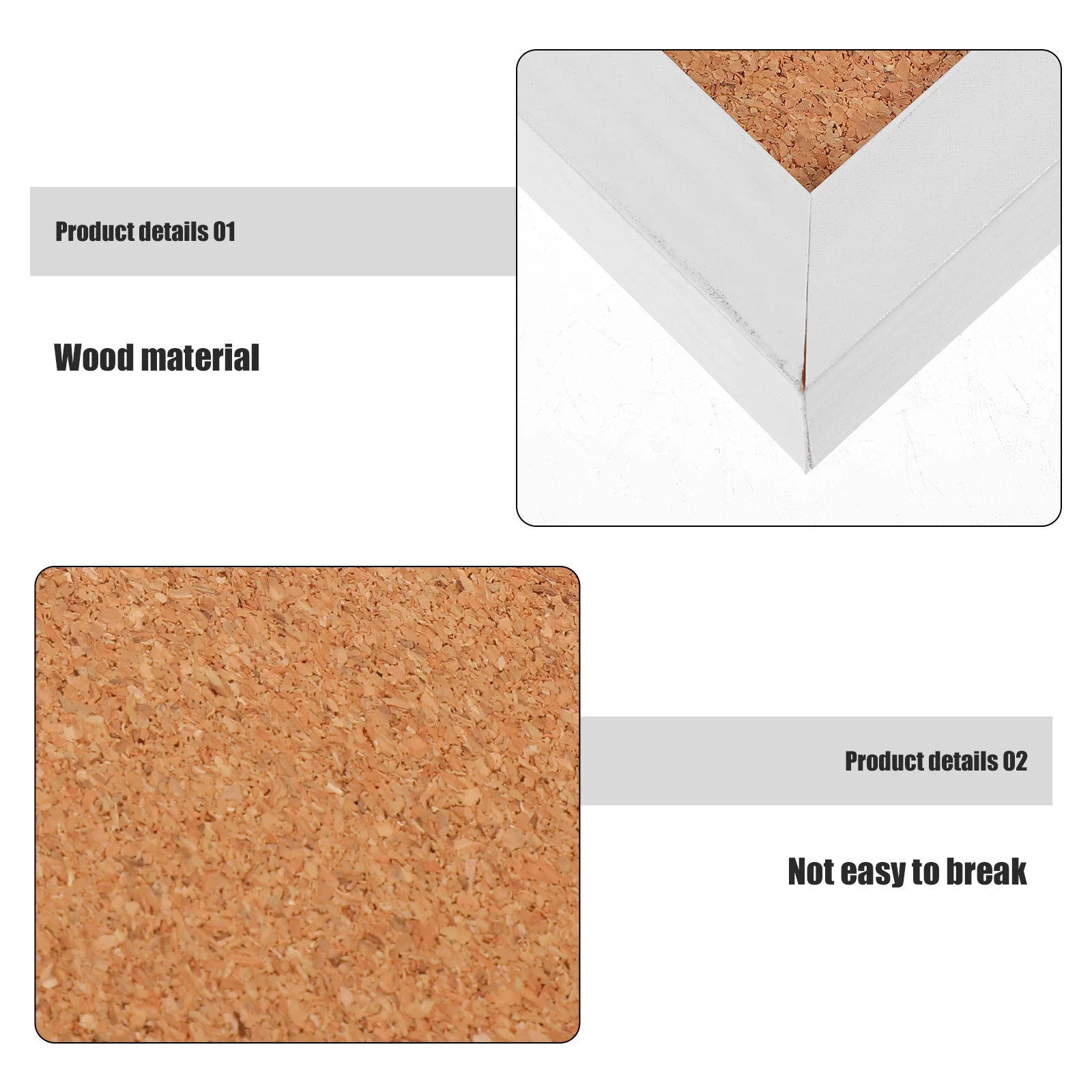 White Framed Cork Board Bulletin Wall for Notes Boards Walls Wooden Notice Office