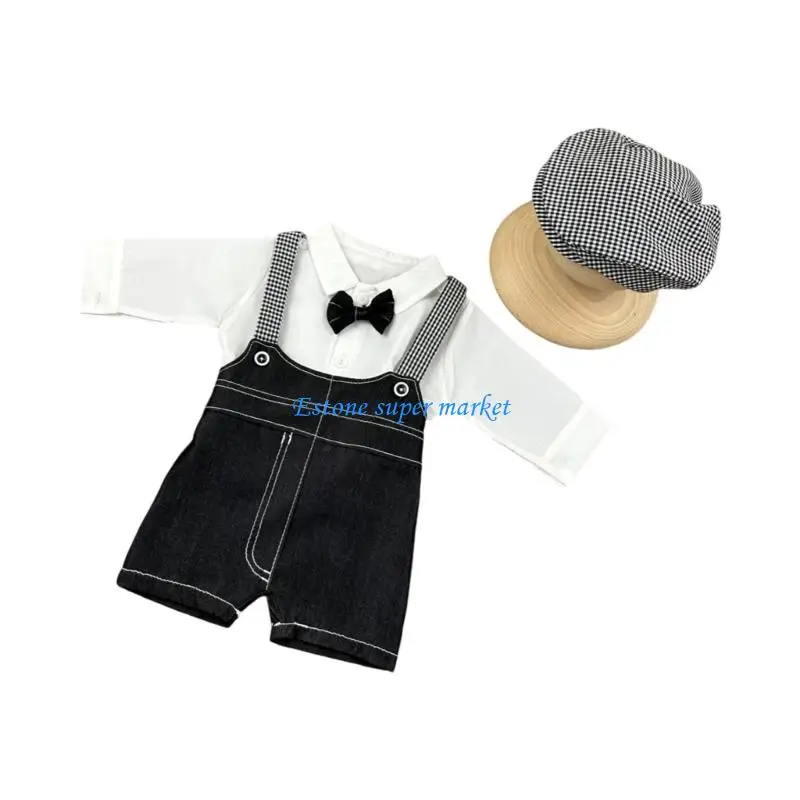 090B Baby Hat Shirt Pants Outfit Baby Photo Clothes Fashion Photography Props Infant Photo Costume Clothing