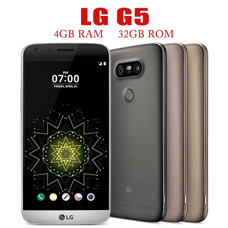 Lg G5 Nfc 5.3 ''4G Lte Mobiele Telefoon Vingerafdruk Quad Core Mobiel 4G Ram 32G Rom 5.3'' 16.0mp Camera Ontgrendeld Originele Smartphone