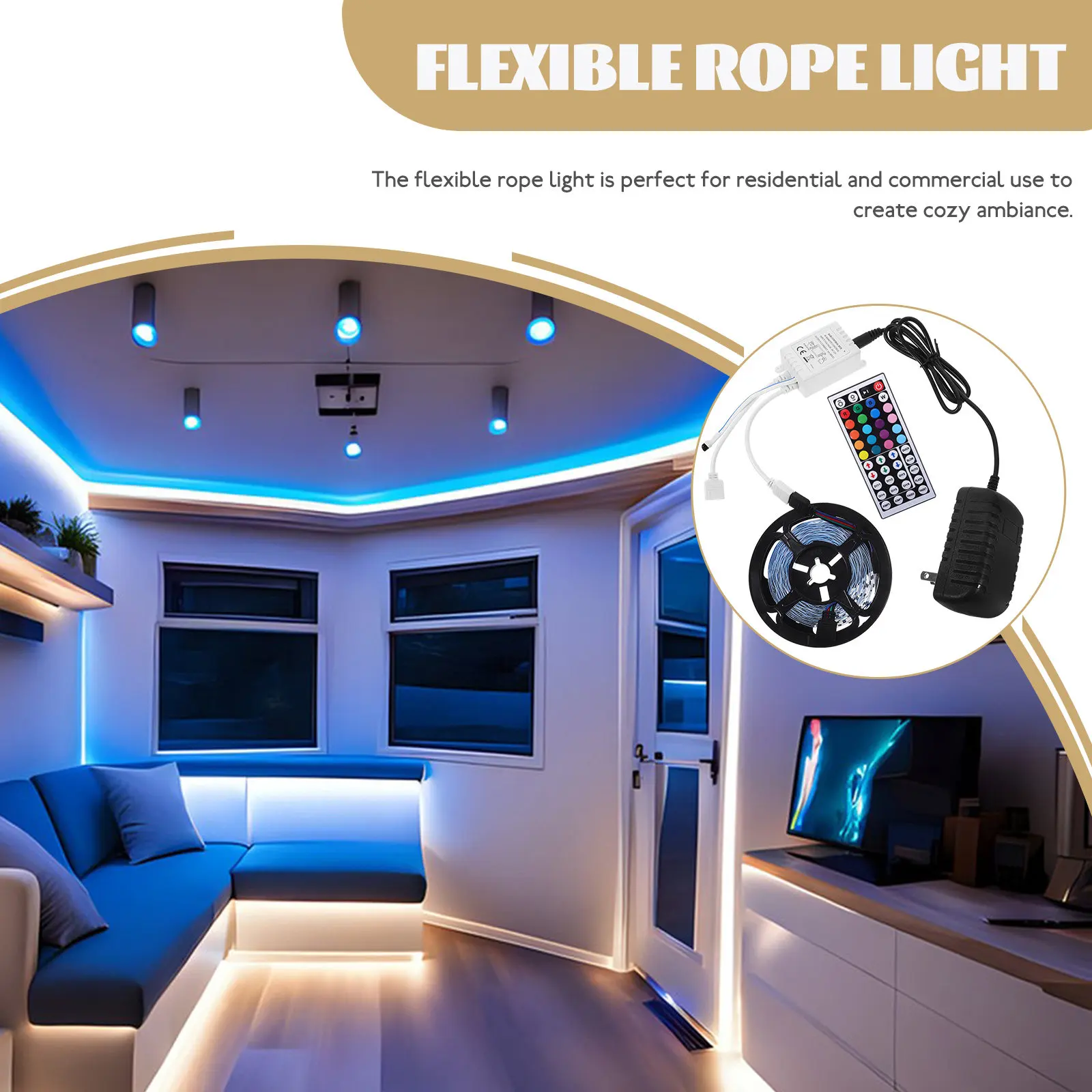 

1Set LED Light Strip Silicone ABS Flexible Bendable Rope Lights Color Changing Decorative Indoor Outdoor Strip Lights for Home