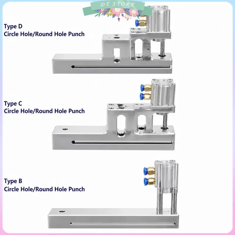 Pneumatic Round Hole Puncher Plastic Bag Circle Cutter Industrial Air Powered Perforator Tool Heavy Duty Paper Cardboard