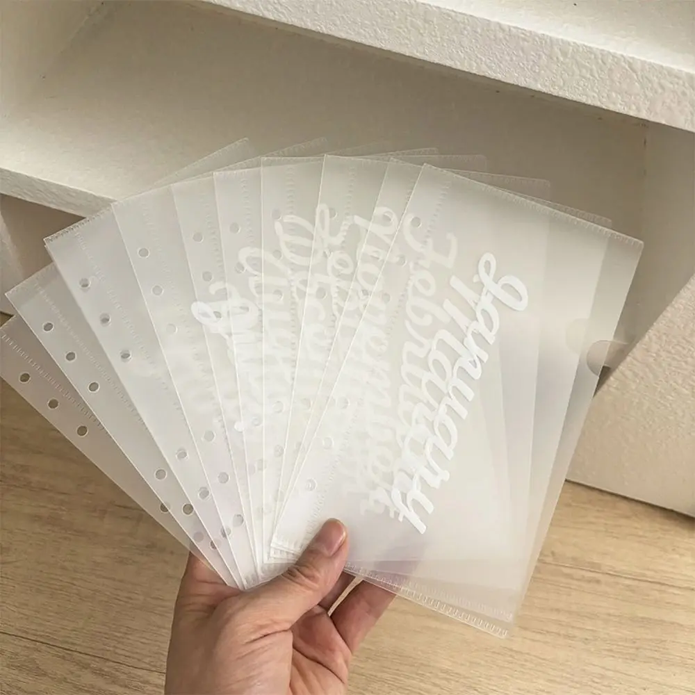 Creative 12 Monthly Cash Storage Bag Transparent 6 Holes Cash Management Book A6 PP Loose-leaf Album Gift