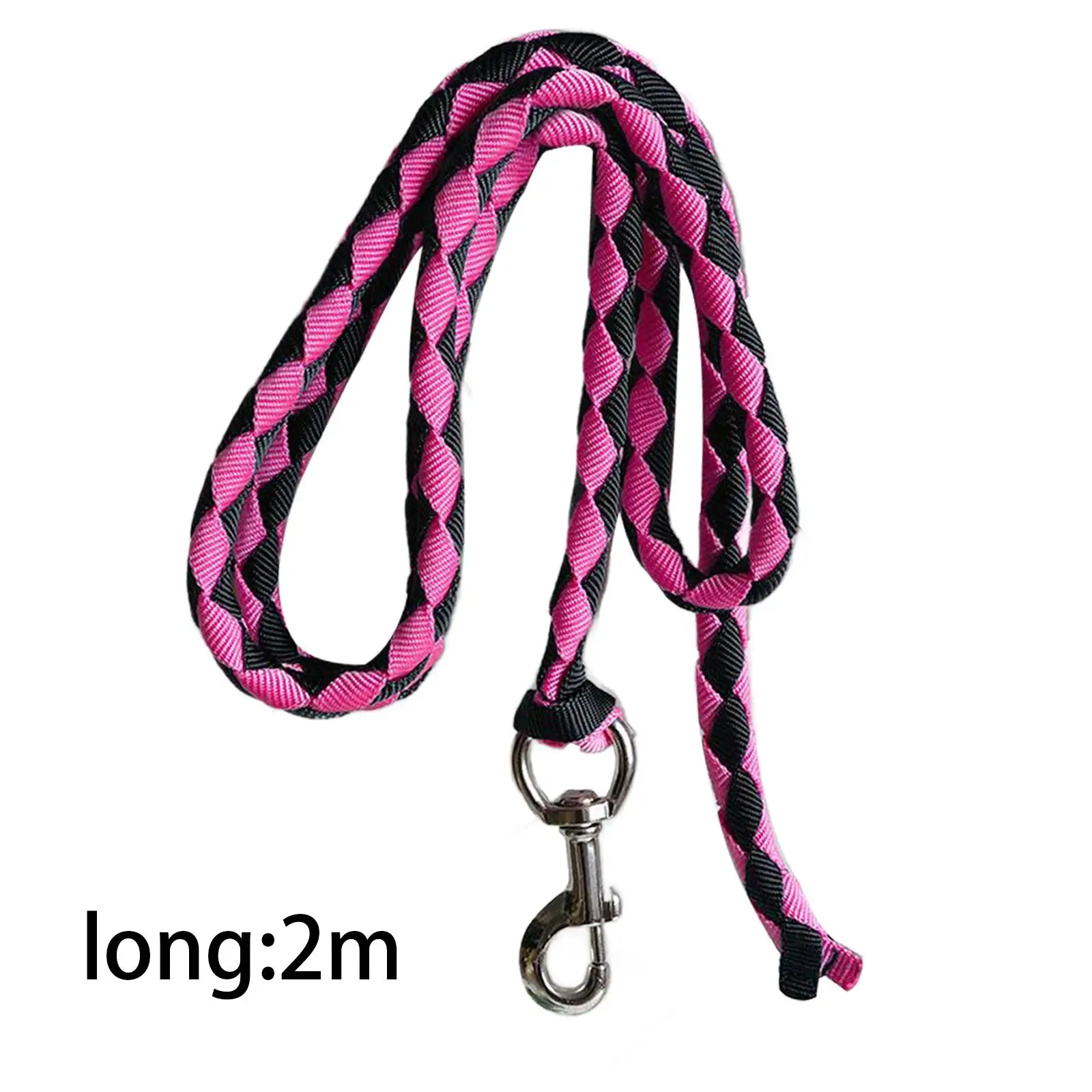 Horse Lead Rope Attach to Halter or Harness Equestrian Equipment Heavy Duty Braided Webbing Horse Rope Rein with Snap Hook