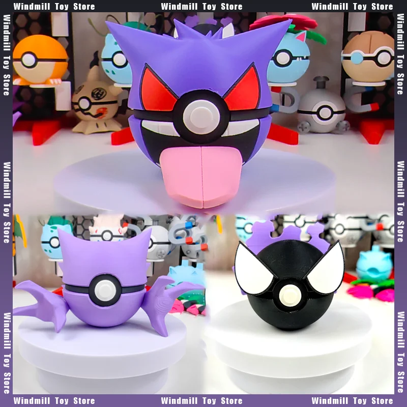 

3D печать Gengar Haunter Gastly Poké Ball Pokémon игровая периферия коллекции PLA модель настольный орнамент украшение подарок игрушка