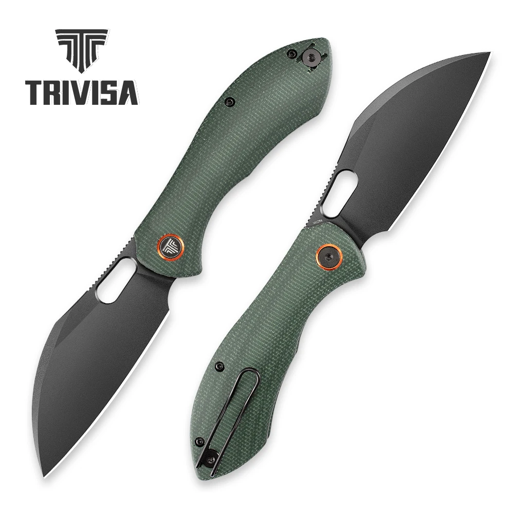 

TRIVISA Folding Batwing Knife 14C28N Steel Blade Micarta Handle Pocket EDC High Hardness Outdoor Survival Camping Fishing Tools
