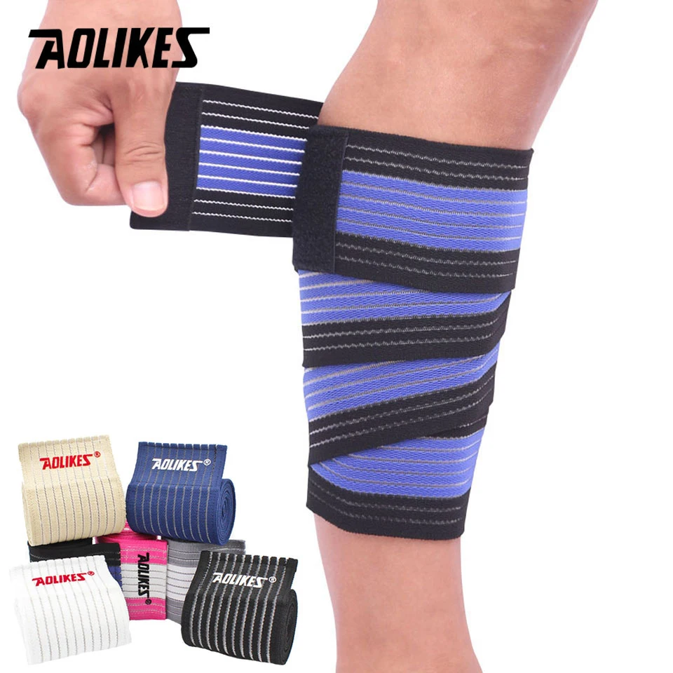 AOLIKES 1PCS 90*7.5cm Elastic Bandage Tape Sport Knee Support Strap Shin Guard