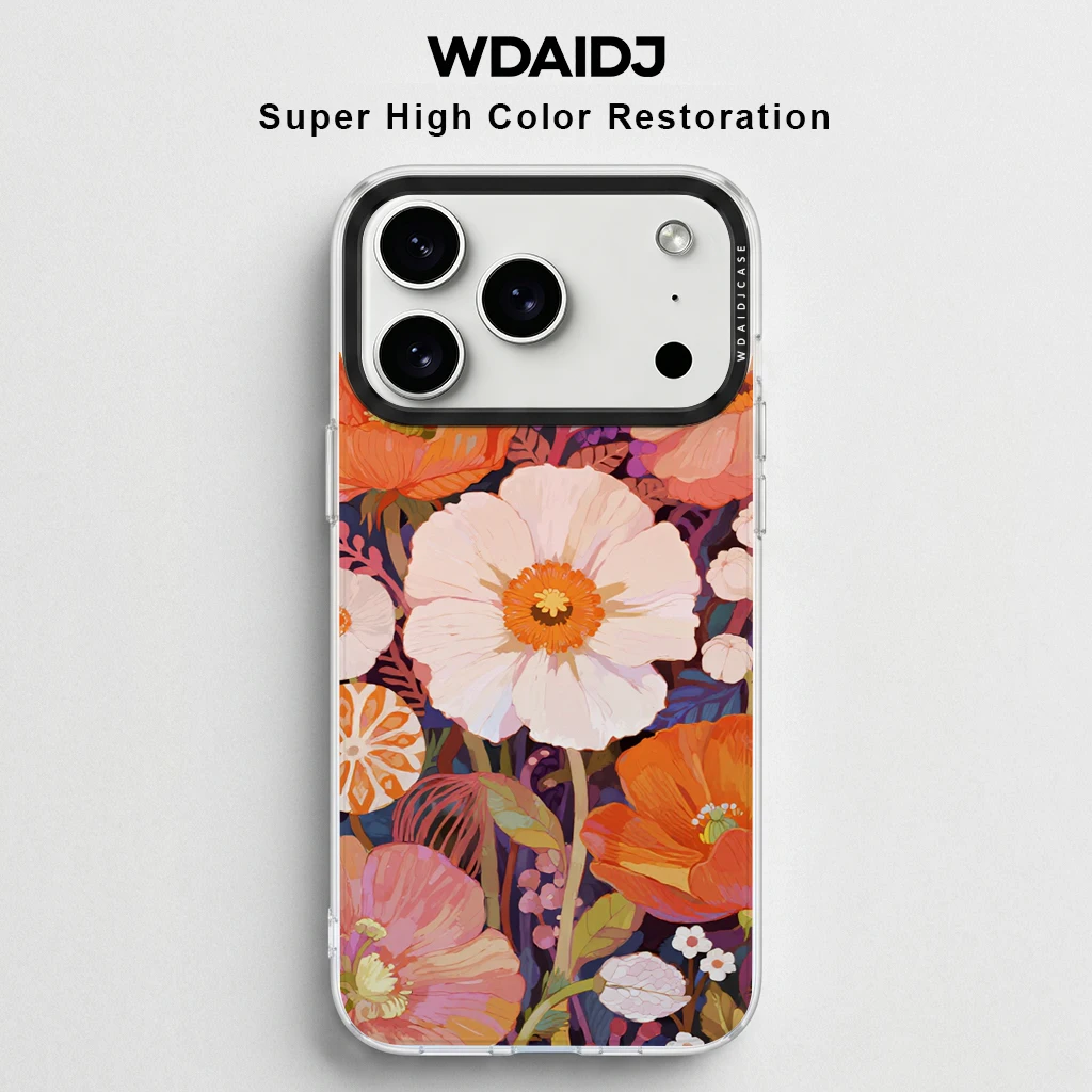 

Vibrant Floral Garden Print Phone Case For iPhone 13 14 15 16 17 Anti Scratch Flexible Case In Bold Artistic Style