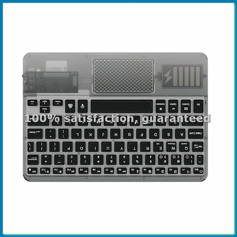 

Беспроводная сенсорная клавиатура с подсветкой, RGB-клавиатура, прозрачная кристаллическая Bluetooth-клавиатура, универсальная для ПК, черный-VVNB