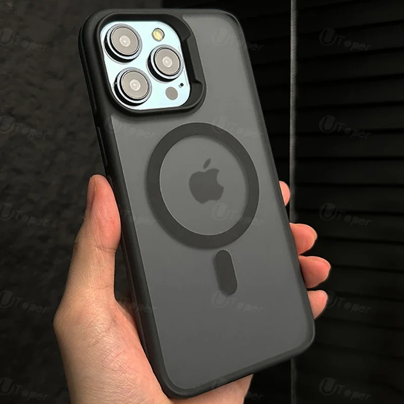 New Bicolor Matte Frosted Magnetic Phone Case For iPhone 16 15 14 Plus 13 12 11 Pro Max Translucent Shockproof Bumper Hard Cover