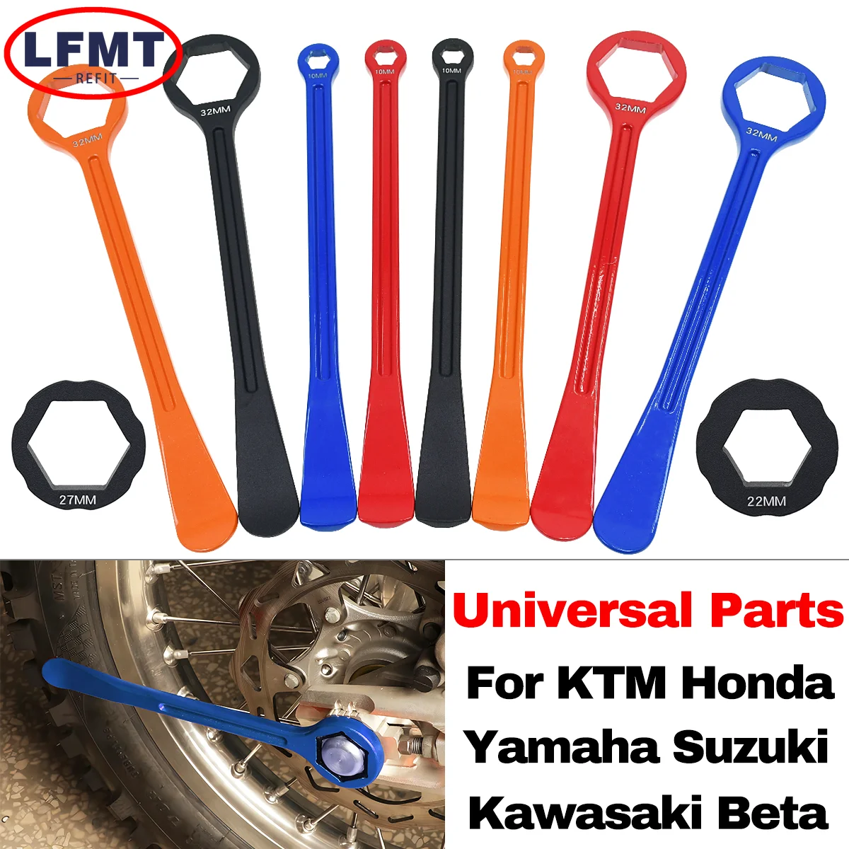 Universal Motorcycle Bead Buddy Tire Repair 32mm 27mm 22mm 13mm 10mm Tire Lever Wrench Tool For KTM Honda Suzuki Kawasaki Yamaha