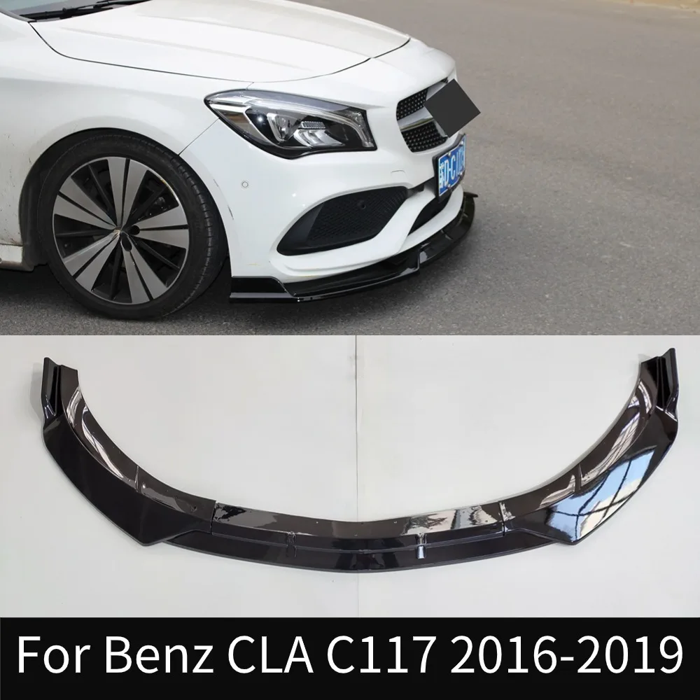 For Mercedes-Benz CLA Class C117 CLA200 CLA260 CLA45 AMG 2016 2017 2018 2019 Front Bumper Spoiler Lip Lower Splitter Blade Kit