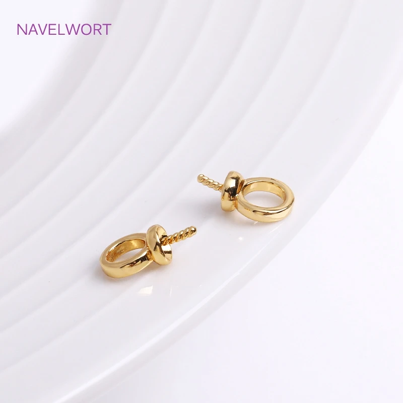 18K Gold Plated Bail Caps Beads Accessories End Caps Beads Pendants Connectors fit Pearls Beads DIY Jewelry Making