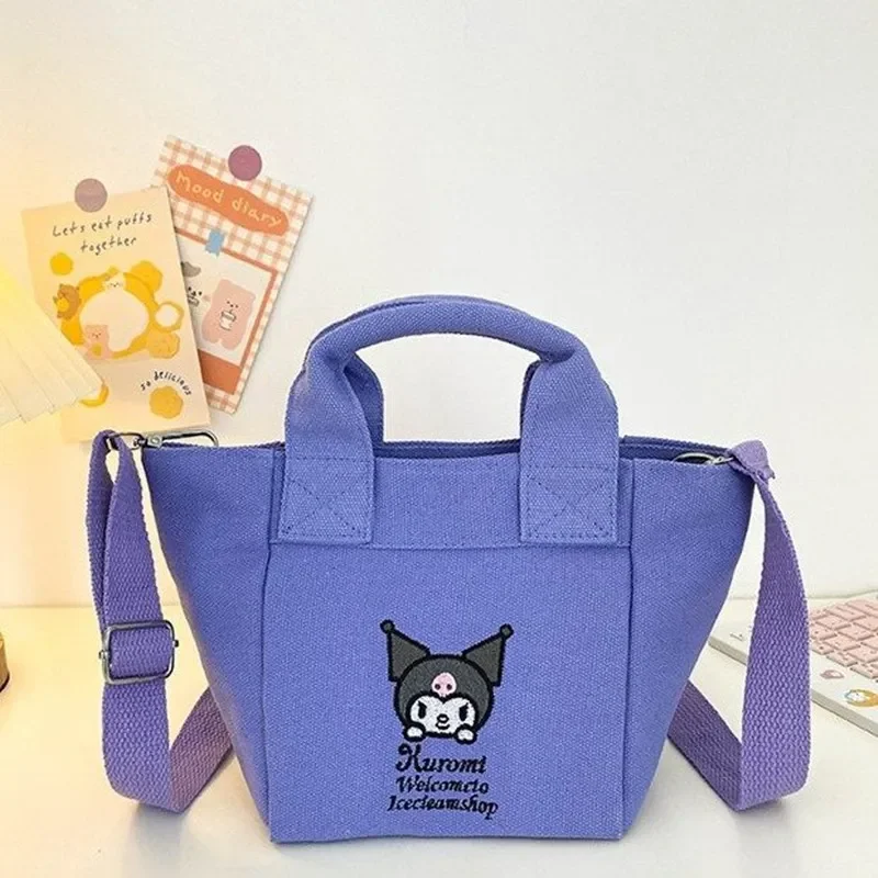 

Sanrio hello kitty children Canvas Cross Body Bag Cute Shoulder messenger Bag Girls Cartoon kuromi Handbag New Coin Purse