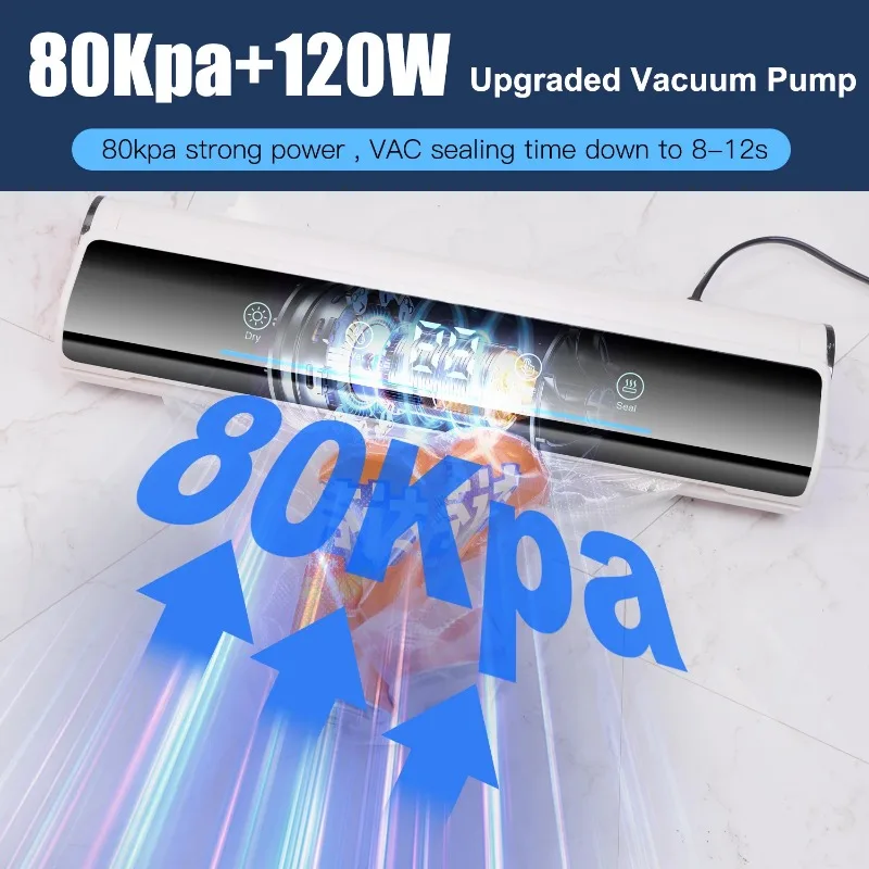 BIESUO Kitchen Vacuum Sealer Touchscreen Degasser Digital Display Home with Voice Prompt Vacuum Packaging Machine Comes With