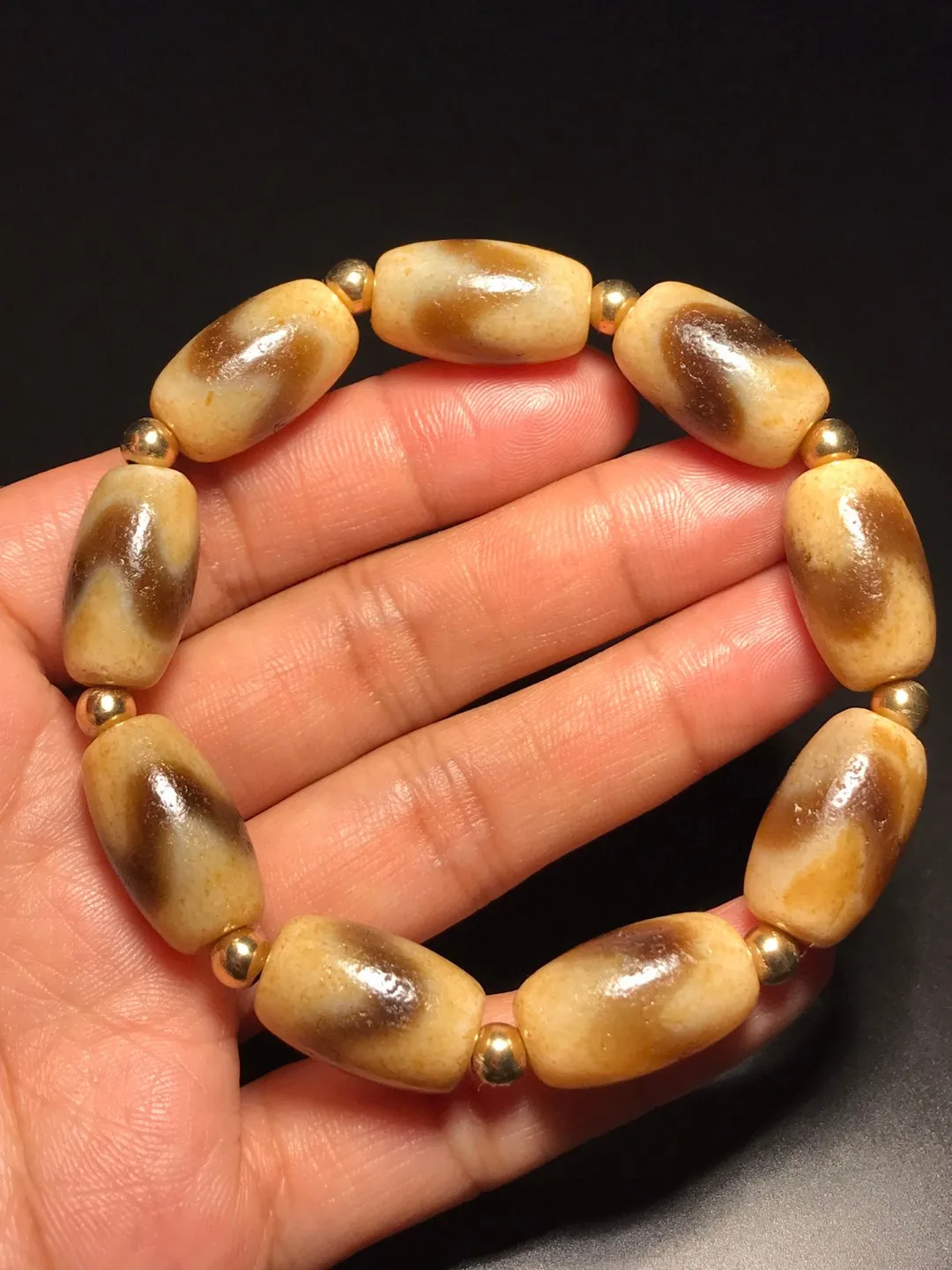 Yellow Teeth to Pure Tiger Teeth Tianzhu Bucket Bead Bracelet, Natural Agate, Multi Treasure String for Men and Women, Buddha Be