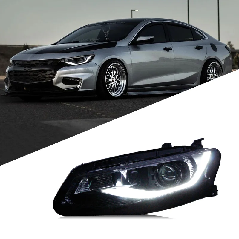 Suitable for 16-18 Chevrolet Malibu XL headlight assembly modification LED daytime running light steering lens xenon lamp