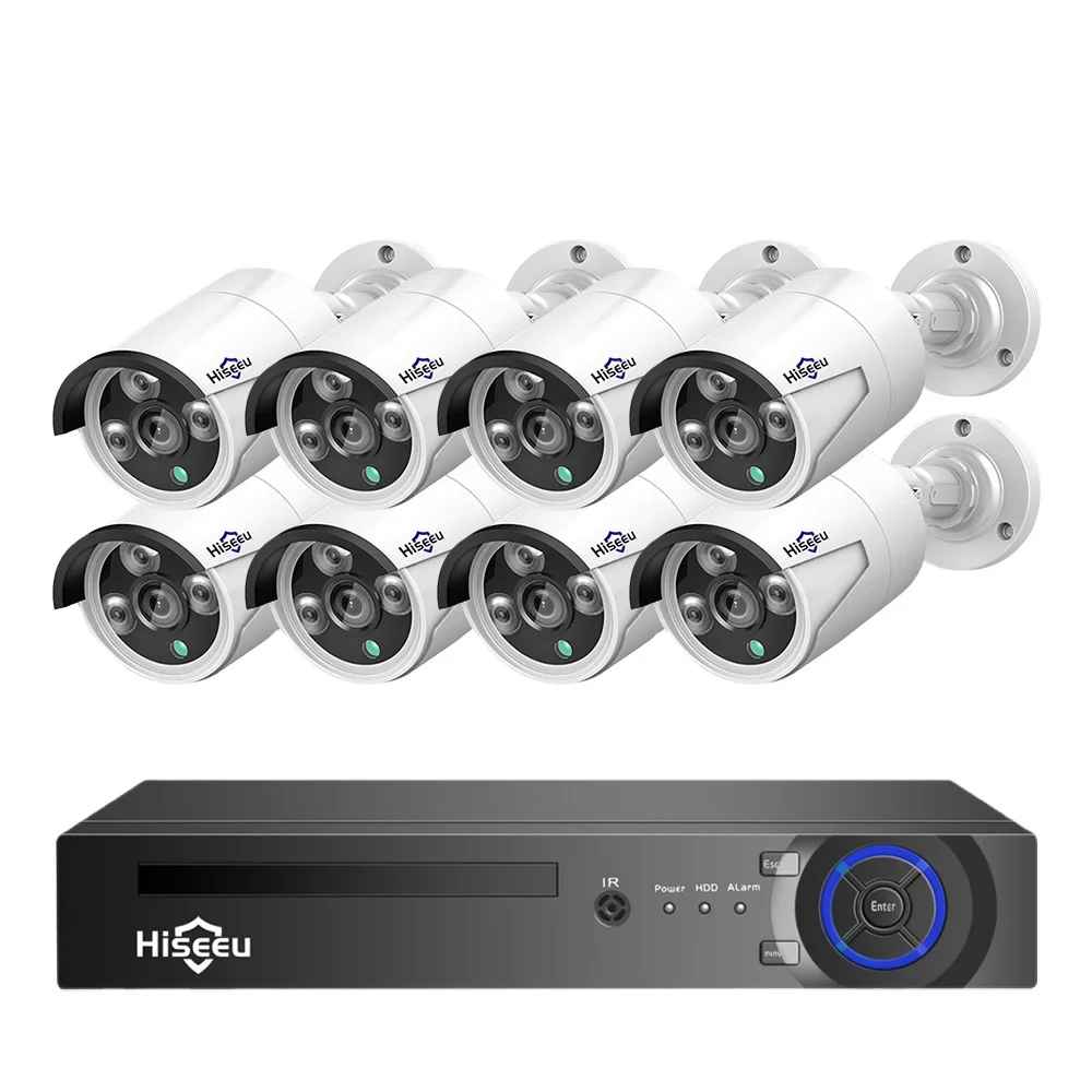 

4MP H.265 Smart Face Detection Night Vision with Audio Outdoors Security Cctv Camera System Surveillance POE IP NVR Kit