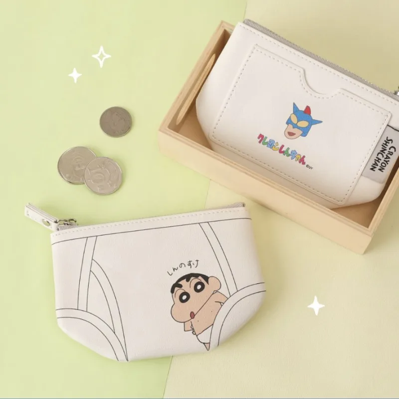 Crayon Shin-chan Coin Purse Cartoon Wallet Mini Zipper Cosmetic Bags Creative Shorts Styling Card Bag Key Earphone Storage Pouch