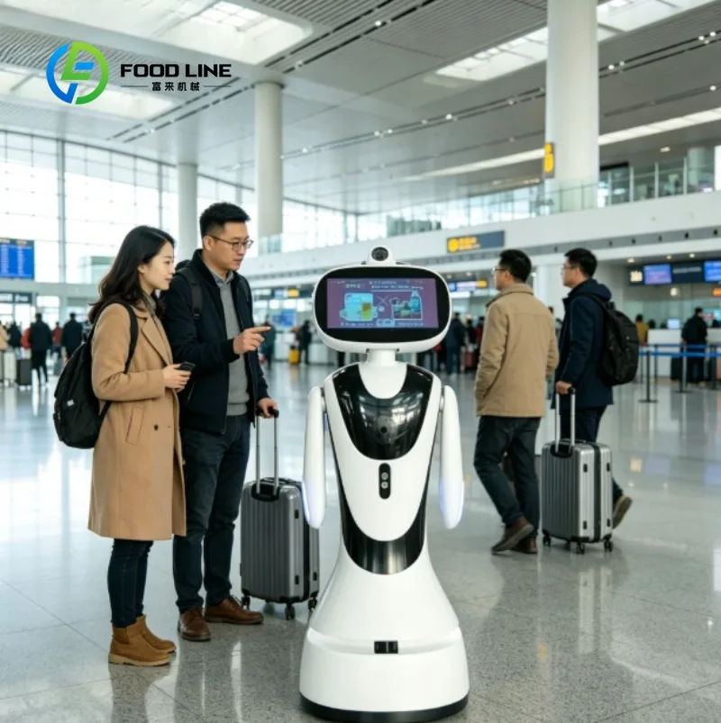 Custom AI Service Reception Robot with Touch Screen, Smart Welcome Robot for Hotel Restaurant Shop, Voice Interaction Guide