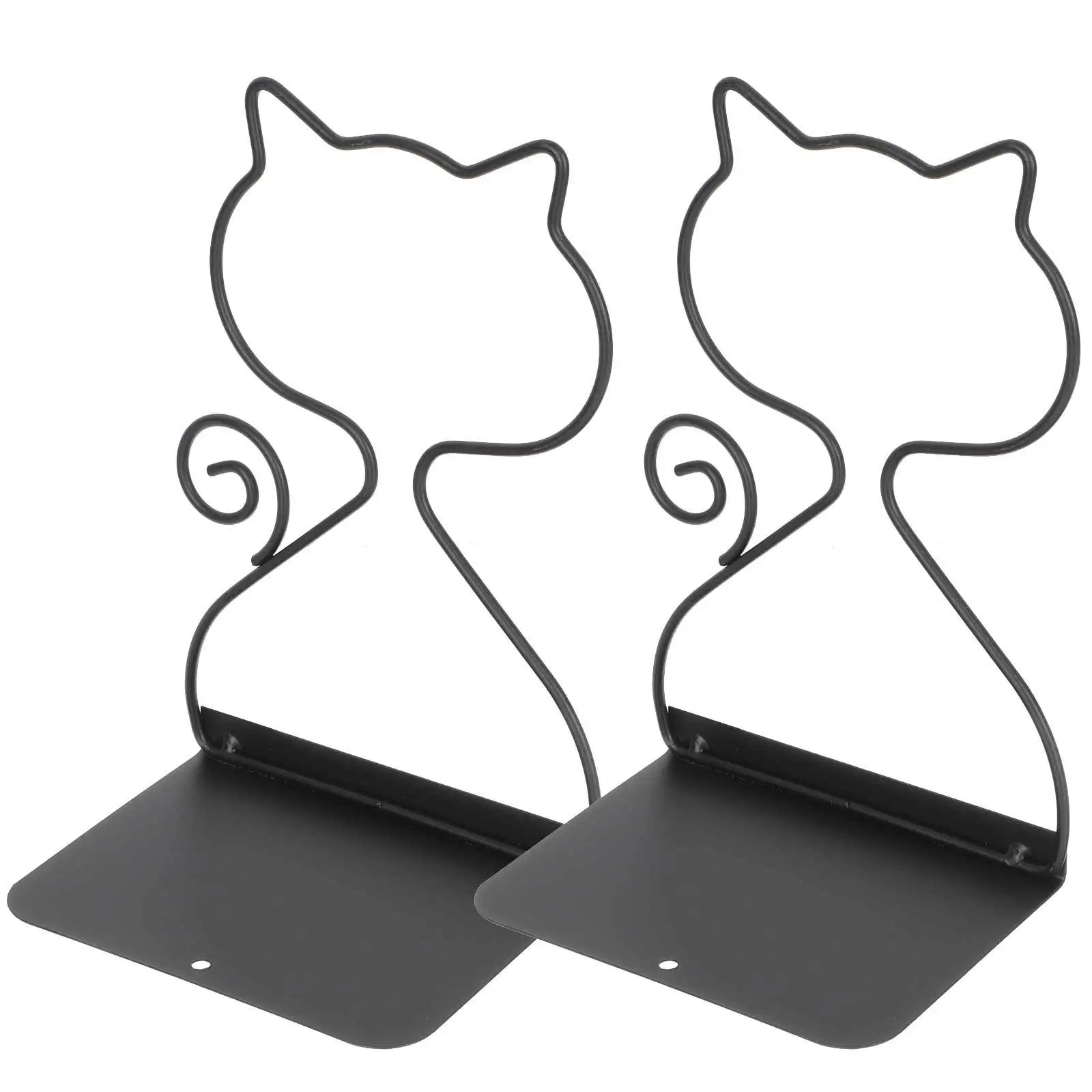 

2Pcs Crafted Bookends Metal Book Stands Smooth Book Holders for Desk Shelf Office Organizers Crafted Bookend