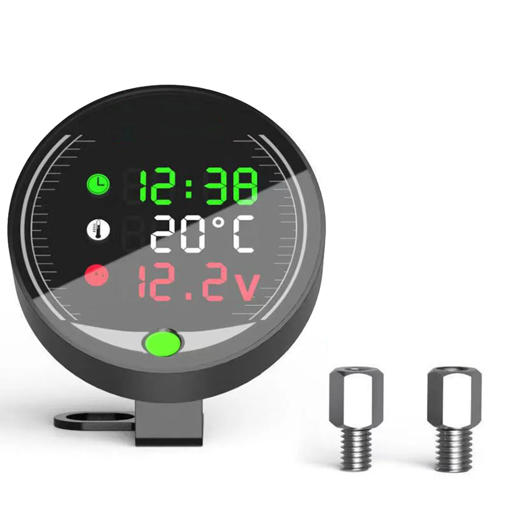

Panel Digital Display Voltmeter BLACK Ambient Temperature Meter 9-24V Compatibility Easy Installation Enhanced Riding Experience