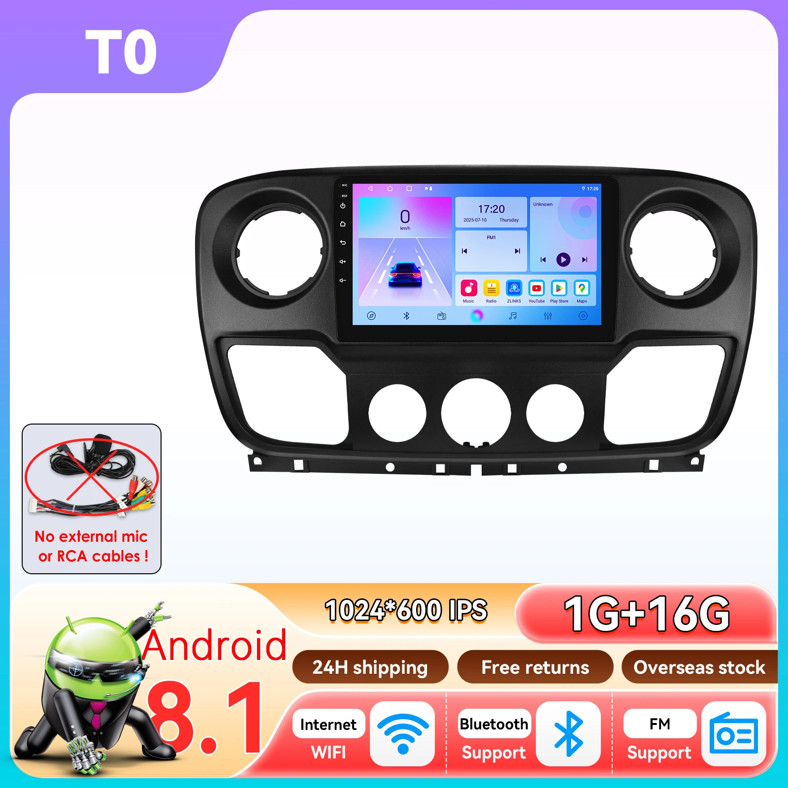 Android 14 autoradio voor Renault Master III 3 Nissan NV400 Opel Movano 2010-2021 Intelligente Carplay Auto Multimedia GPS 4G 6115
