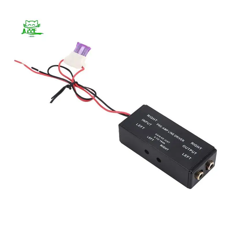 

A22E-New Black Rca Input/Output Adjustable Pac Turbo 1 Line Driver Signal Amplifier Booster Adapter For Car Boat
