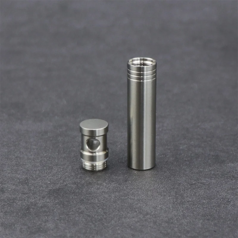 Titanium Alloy Waterproof Pill Case Portable Moisture-proof Sealed Bottle Camping Medicine Case with Necklace Keychain Travel