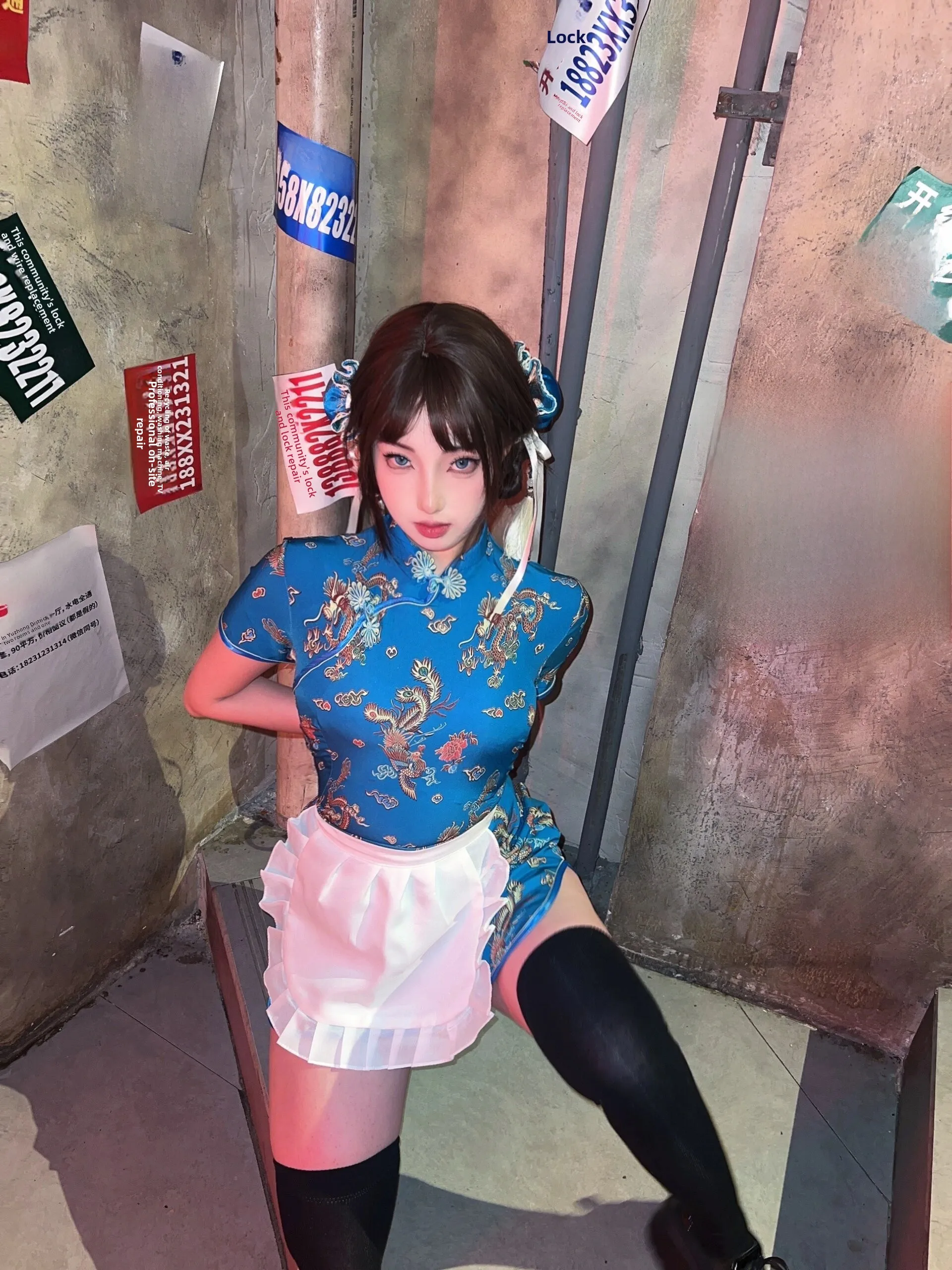 Nuevo Chino Sle Dr loween Cisas Cosplay orm suave chica falda de sirvienta ort uso diario