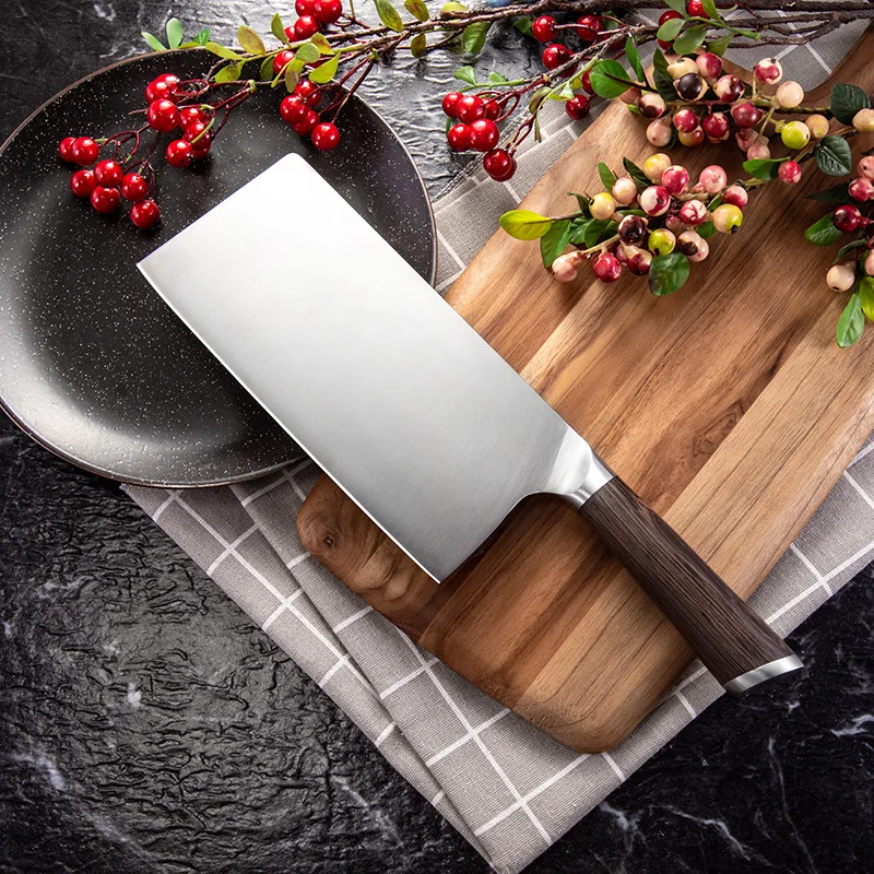 

Stainless Steel Wenge Handle Kitchen Chef Slicing Knife Vegetable Knife Meat Cleaver Chinese Knife Cooking Tools