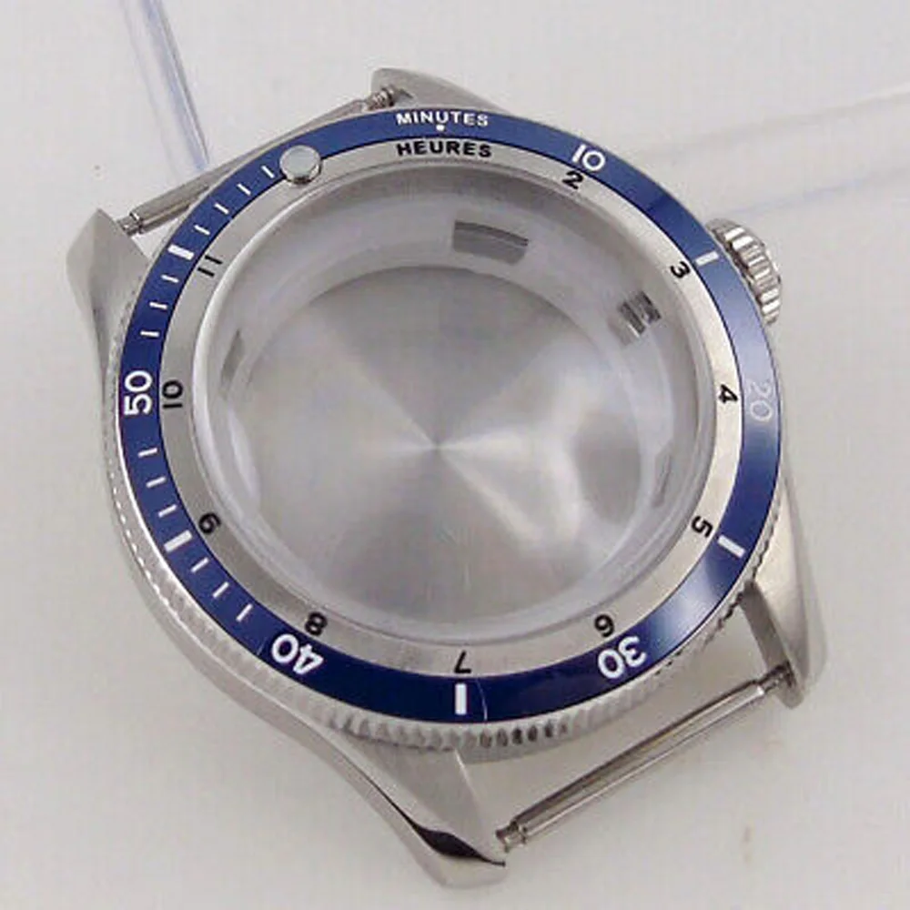 40mm Double Bow Sapphire Glass Watch Case Fit NH34A NH35 NH36 2824 Ceramic Bezel