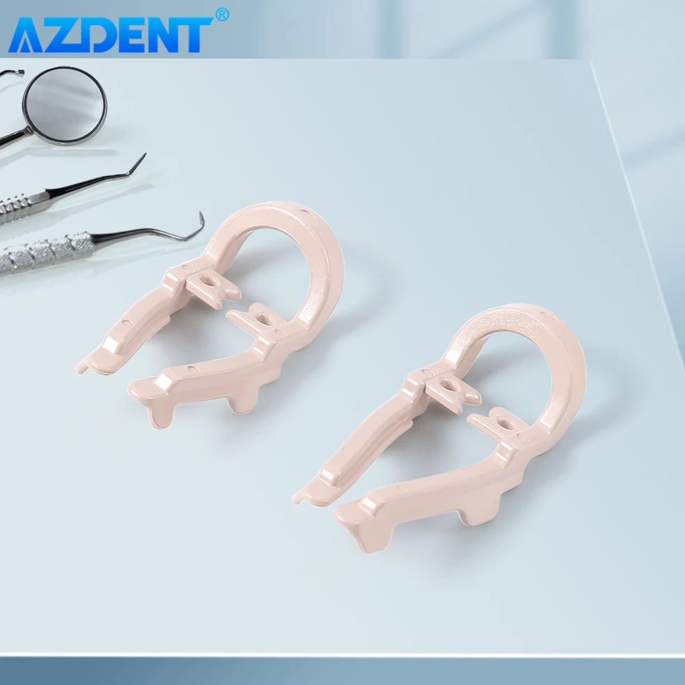 2PCS/Set Dental Dam Rubber Clamp AZDENT Distal Extension Premolar Dam Clips Barrier Size Long Short Dentistry Teeth Repair Tools