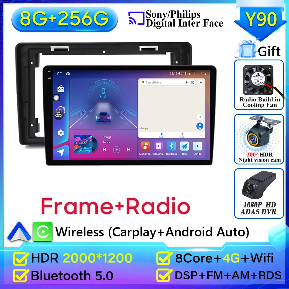Autoradio Voor FIAT PANDA 2003 2004 2005 2006-2012 Navigatie GPS Android Auto Stereo Multimedia Speler Carplay Autoradio Geen 2din