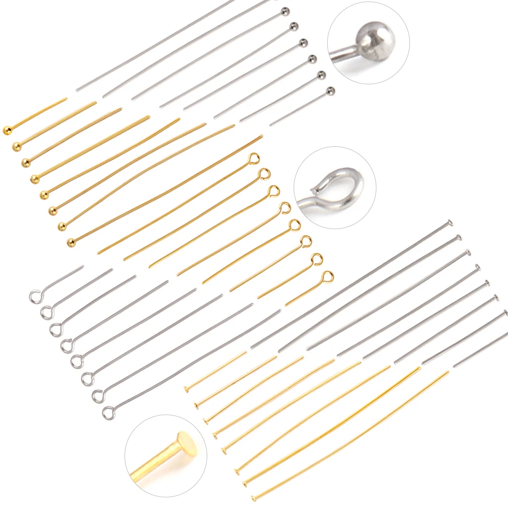 

100pcs/lot 316L Stainless Steel Flat Head Pin Jewellery Making Material DIY Headpins For Jewelry Findings Making Supplies