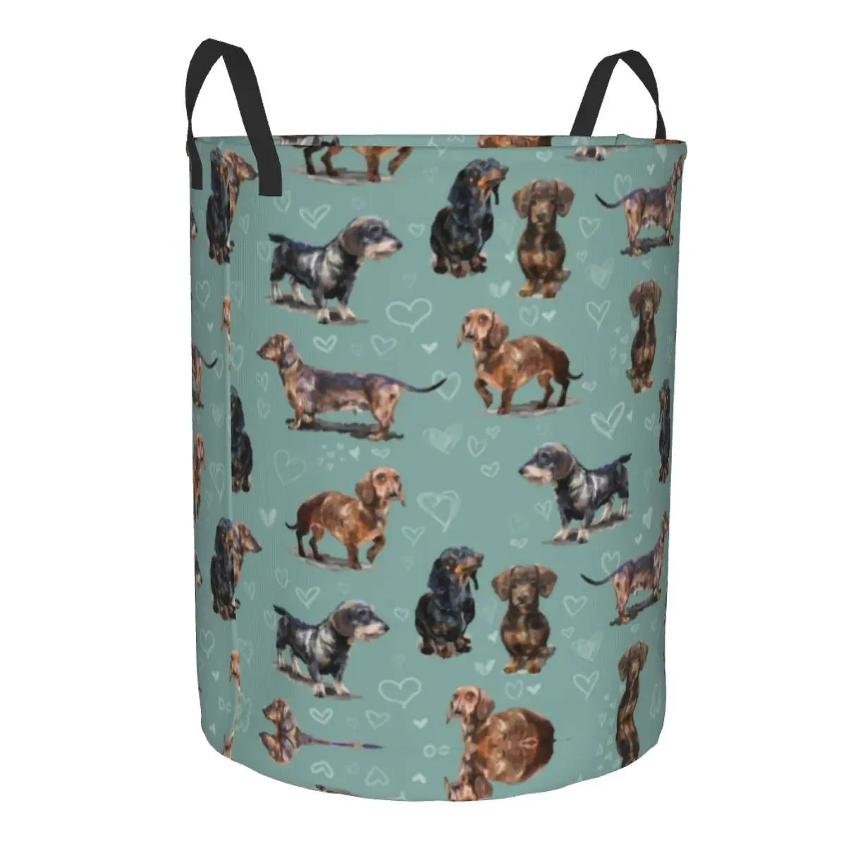 Custom The Dachshund Laundry Basket Foldable Badger Sausage Wiener Dogs Clothes Hamper for Nursery Kids Toys Storage Bag