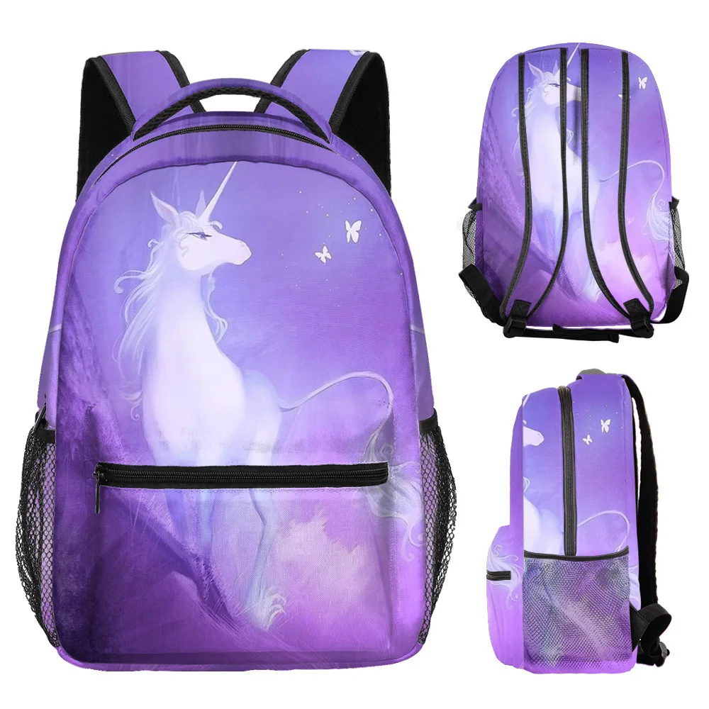 

Trendy Kpop Youthful School Bags Unisex Anime Unicorn Travel Bags 3D Print Oxford Waterproof Notebook Shoulder Backpacks