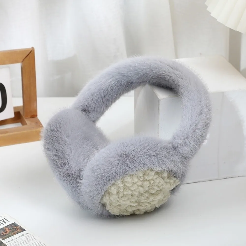 Fashion Winter Ear Warmer Soft Solid Color Warm Earmuffs Imitation Rabbit Thickened Cycling Earflap Cold Protection