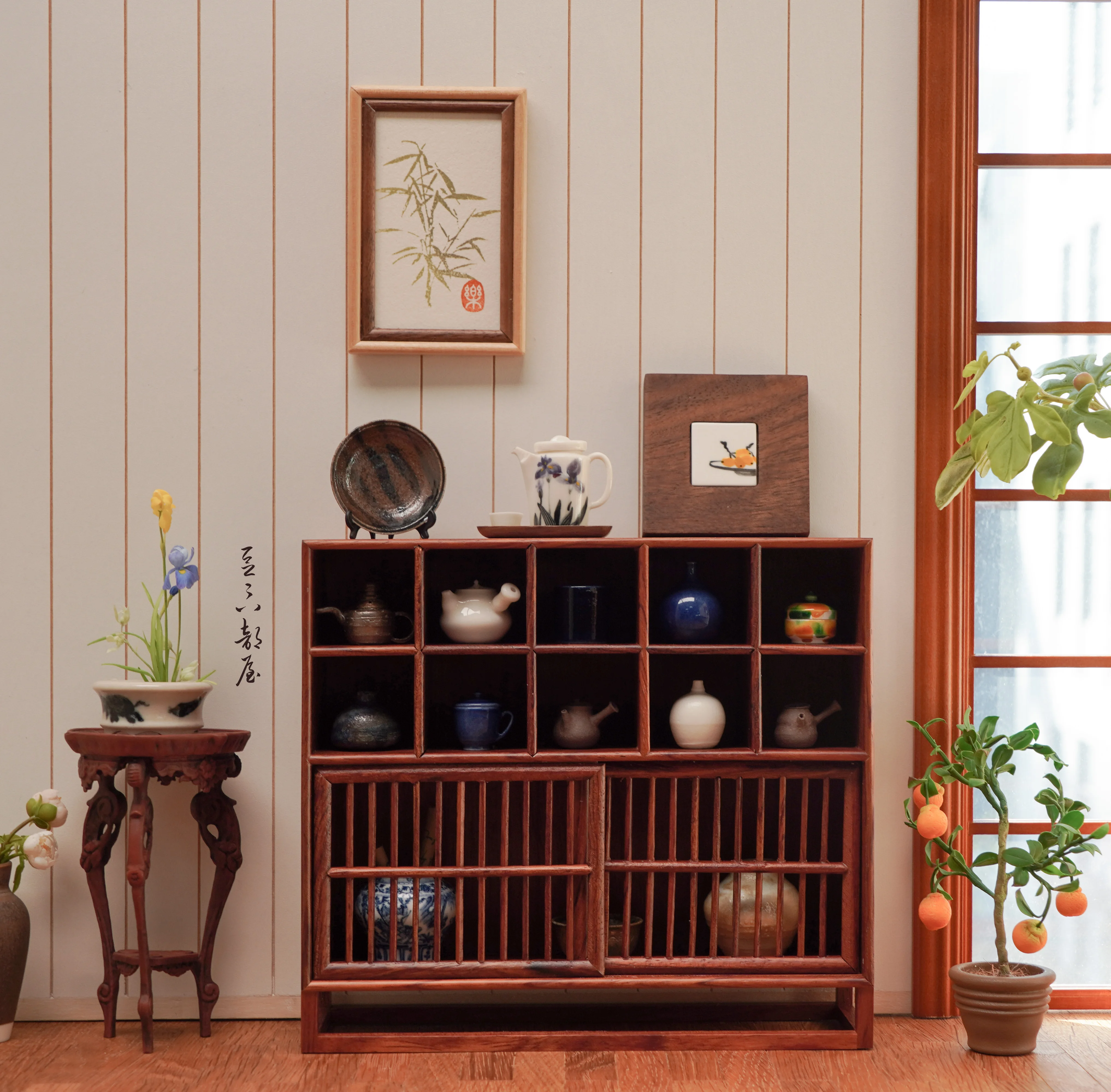 

1/6 bjd ob11 miniature dollhouse furniture Mini model Chinese cabinets/Tea-side cabinets