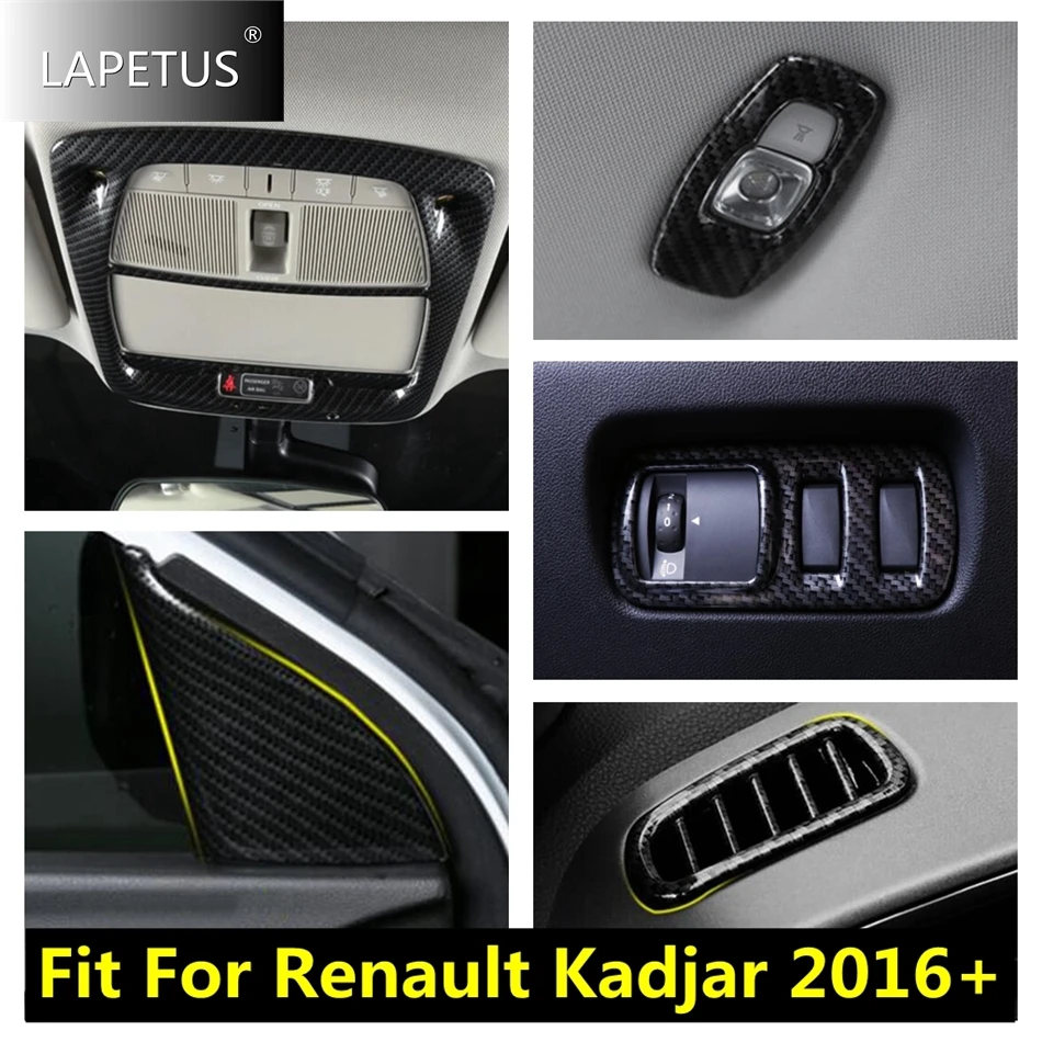 

Pillar A Frame Head Light Read Lamp Dashboard AC Air Cover Trim Carbon Fiber Interior Accessories For Renault Kadjar 2016 - 2022