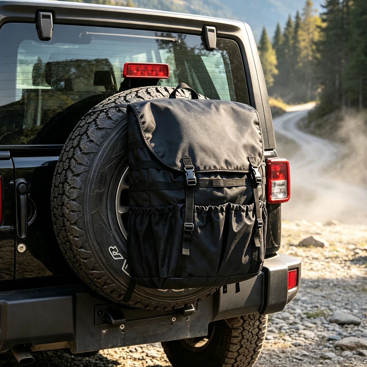 Universal Off-Road Spare Tire Bag Multi-Pocket Tool Organizer for Jeep Wrangler Land Rover Defender SUV Camping Recovery Gear