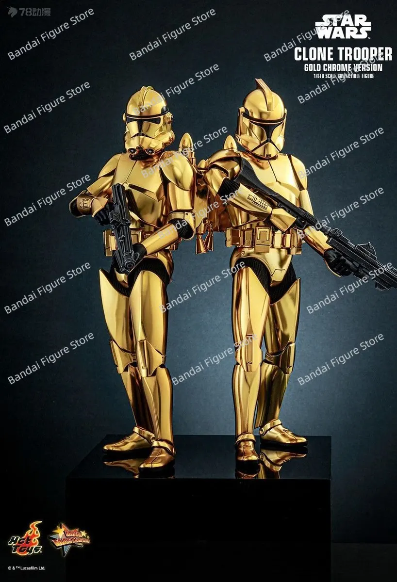 HOTTOYS MMS735 1/6 Gold Chrome-versie Clone Trooper Soldier Star Wars: Episode III - Revenge of the Sith Origineel 12" model