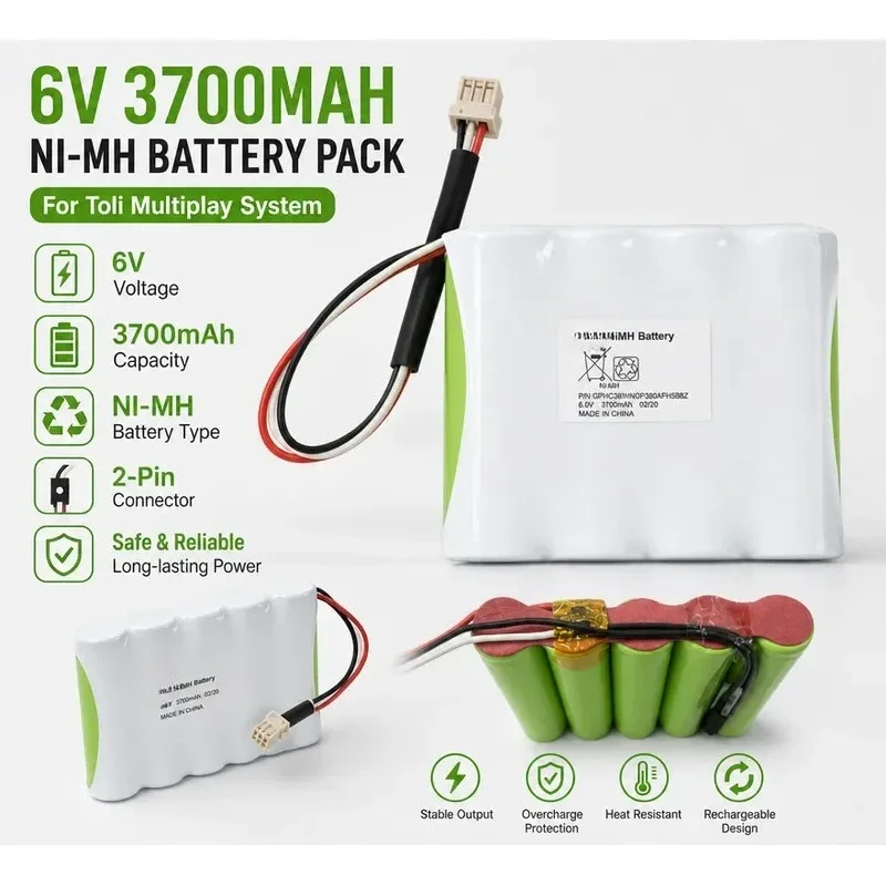 [New] for TOLEDO Electronic Scale Rechargeable Battery Pack GP NI-MH 6.0V 3700mAh Replacement Power Supply