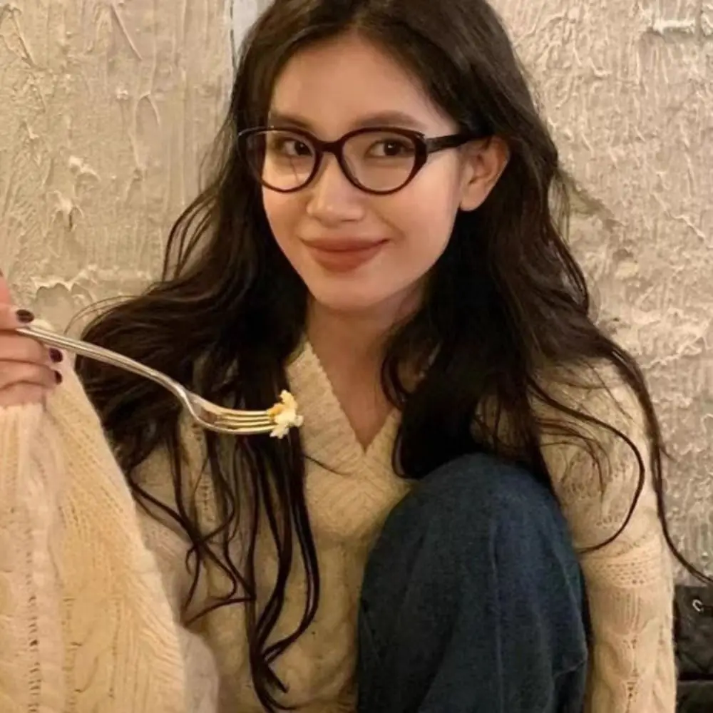 جديد ريترو مكافحة نظارات الضوء الأزرق موضة مرآة مسطحة القط العين نظارات إطار صغير النظارات للجنسين عادي النظارات #2